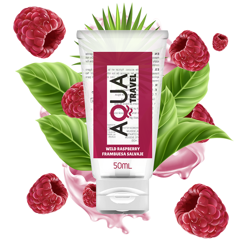 AQUA TRAVEL – LUBRIFIANT A BASE D »EAU SAVEUR FRAMBOISE SAUVAGE – 50 ML