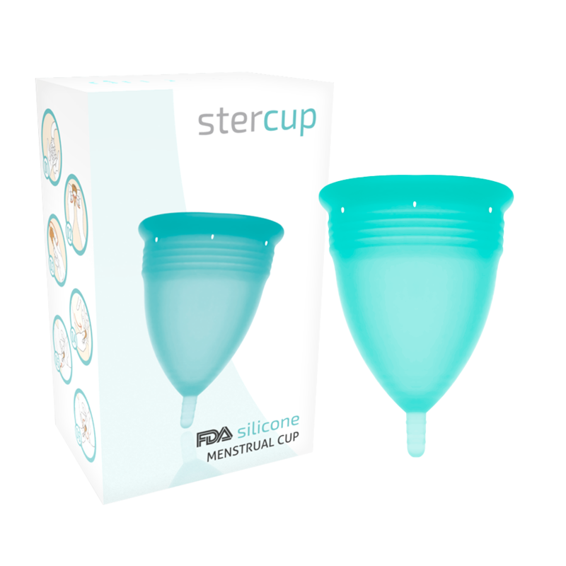 STERCUP – COUPE MENSTRUELLE EN SILICONE FDA AIGUE-MARINE – TAILLE L