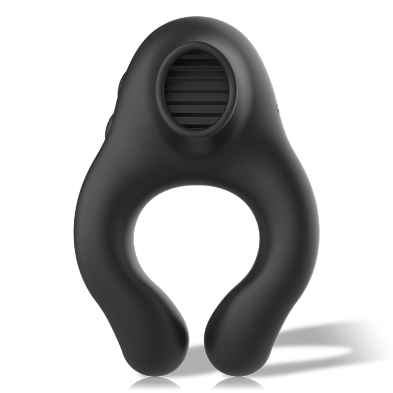 ARMONY – ANNEAU VIBRATEUR EN SILICONE 3 MOTEURS RECHARGEABLE NOIR – OR