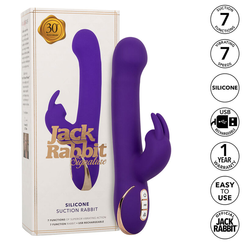 CALEXOTICS – JACK RABBIT VIBRATEUR  STIMULATEUR 7 MODES DE VIBRATIONS ET SUCCIONS BLEU